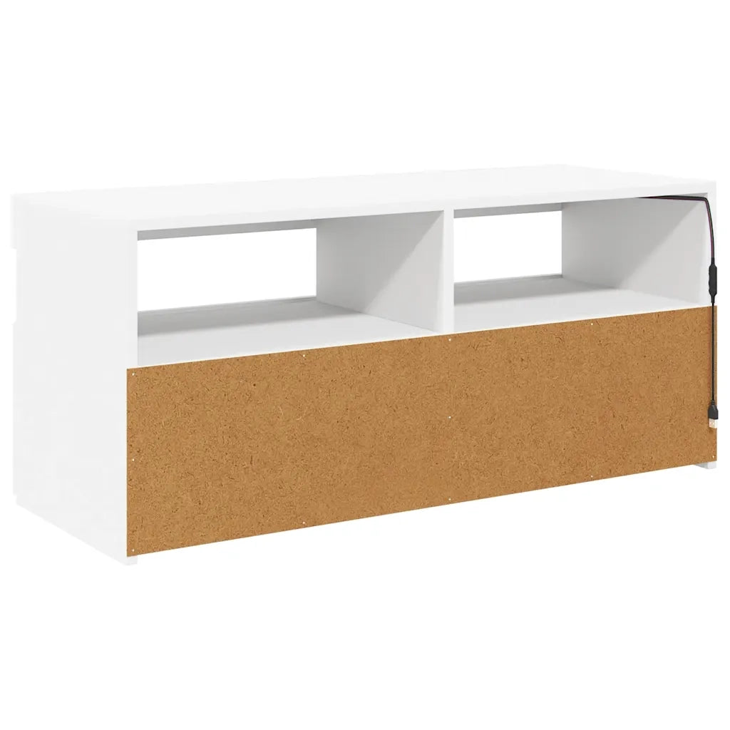 Mobile TV | Armadietto TV | Mobile Porta TV con Luci LED Bianco 90x35x40 cm