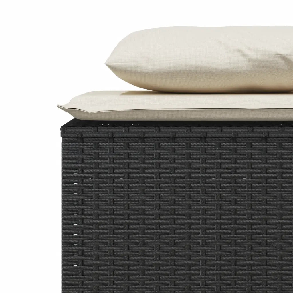 vidaXL Set da Pranzo da Giardino 3 pz con Cuscini Nero in Polyrattan