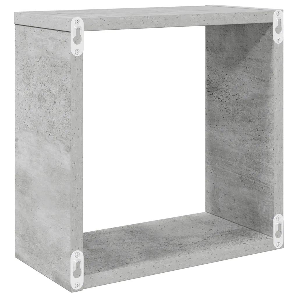 Mensole da Parete a Cubo 2 pz Grigio Cemento 30x15x30 cm cod mxl 56169