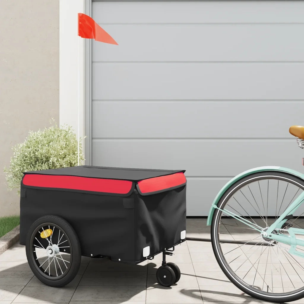 Rimorchio da Bici Nero e Rosso 45 kg in Ferro CFW2389080