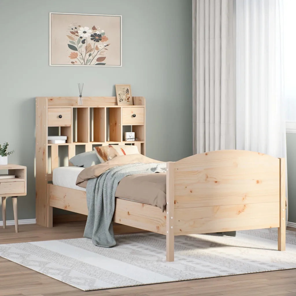 Letto Libreria senza Materasso 100x200 cm in Legno di Pino 3323158