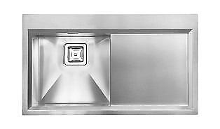 CM 012843.D2.01.2033 Glamour Mix Lavello da Incasso 1 Vasca a Destra con Gocciolatoio Slim Acciaio Inox Satinato (86x50x23 cm) colore Inox Satinato