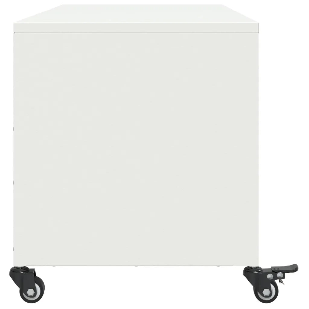 Mobile TV Bianco 100,5x39x43,5 cm in Acciaio