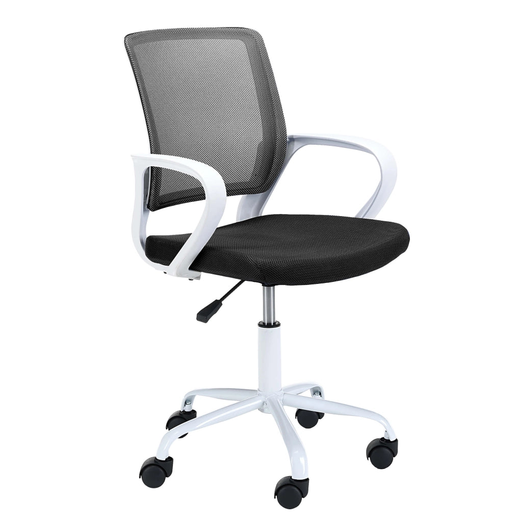 Sedia girevole per bambini AKORD FD6 in tessuto Bianco Nero