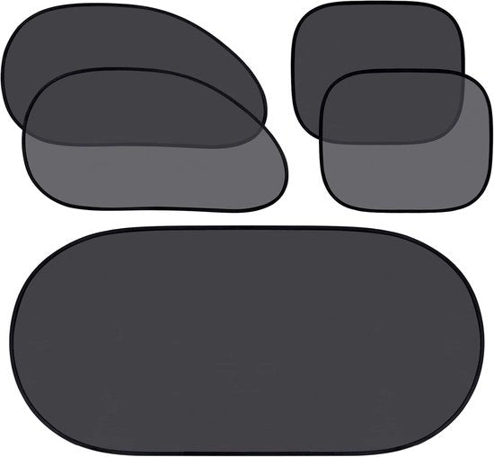 Set di ombrelli per auto 5 pezzi comprensivo di 4 ombrelli laterali e 1 ombrello posteriore con blocco raggi UV, protezione per parasole con viti per auto.