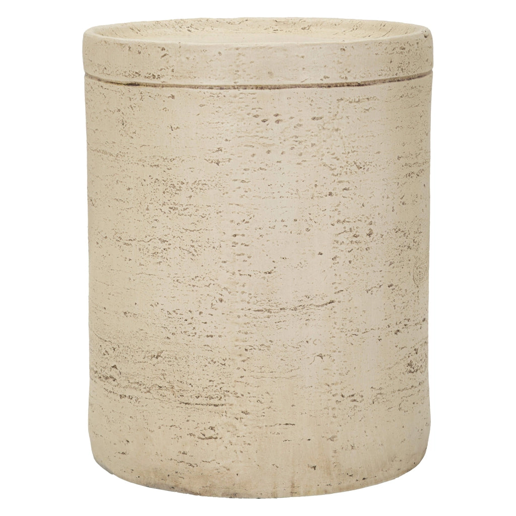 Gaka, Tavolino da Salotto Adatto per Indoor/outdoor, 42x51x42h cm Bianco Marmo