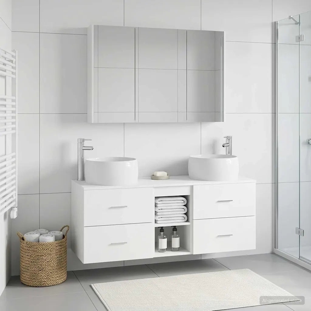 Set di mobili per il bagno 4 pcs Bianco 3407023