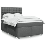 vidaXL Giroletto a Molle con Materasso Grigio Scuro 160x200 cm Tessuto