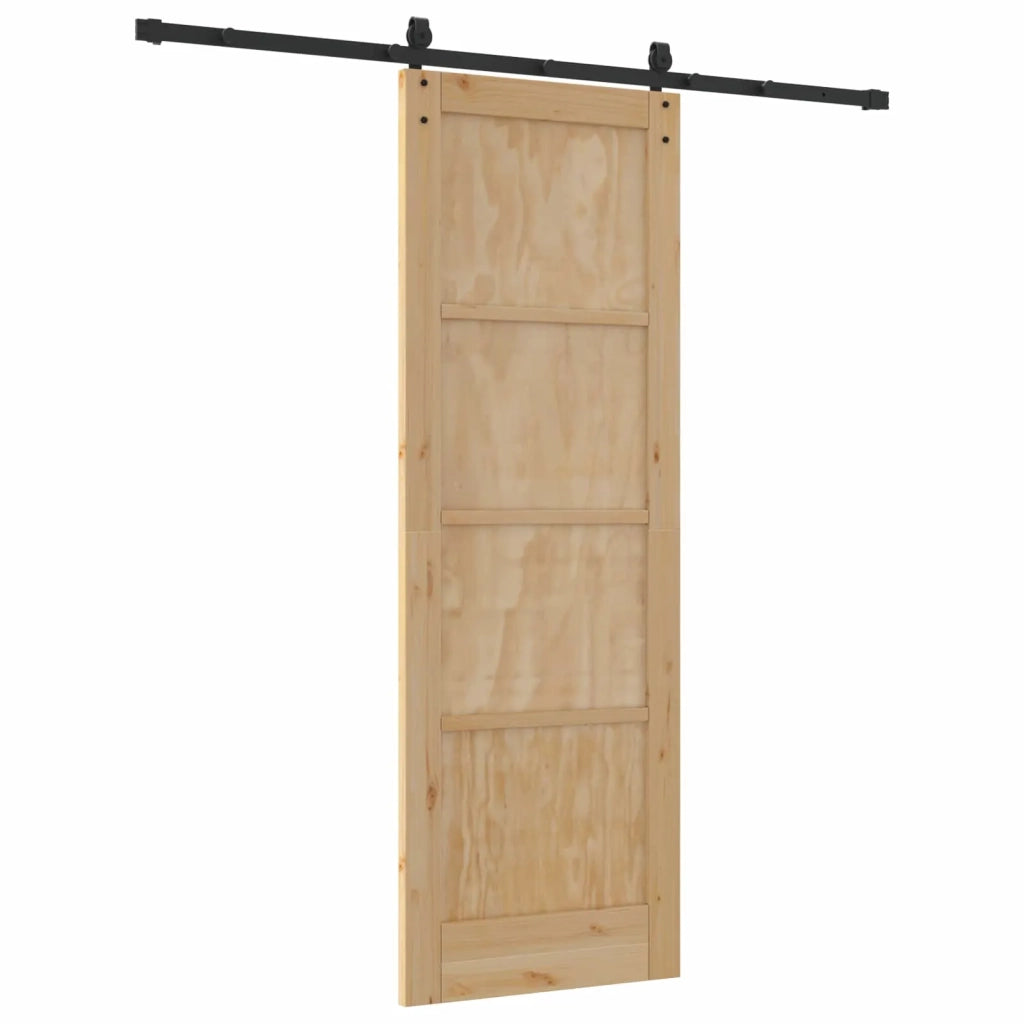 Porta scorrevole ORKDAL Naturale e Nero 73,5 x 211 cm
