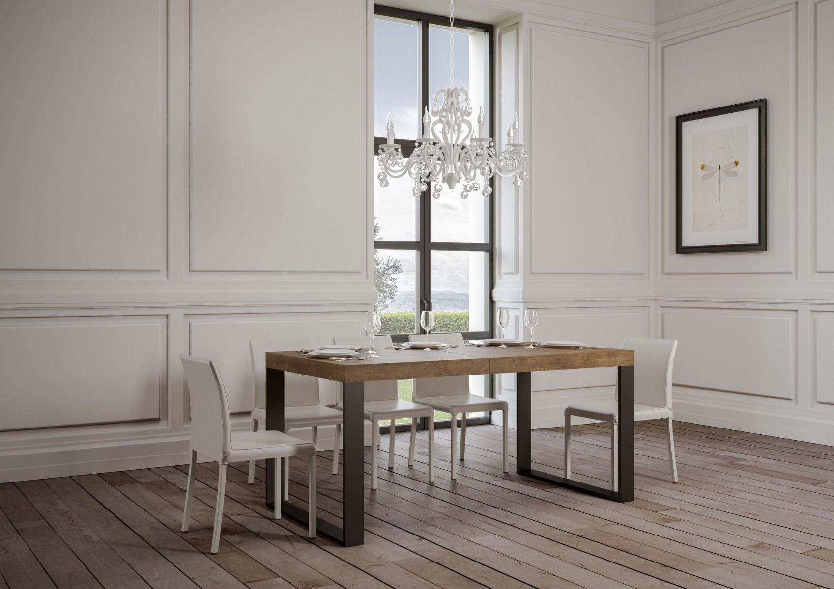 Tavolo Allungabile 160-420x90x77 cm Tecno Premium Noce