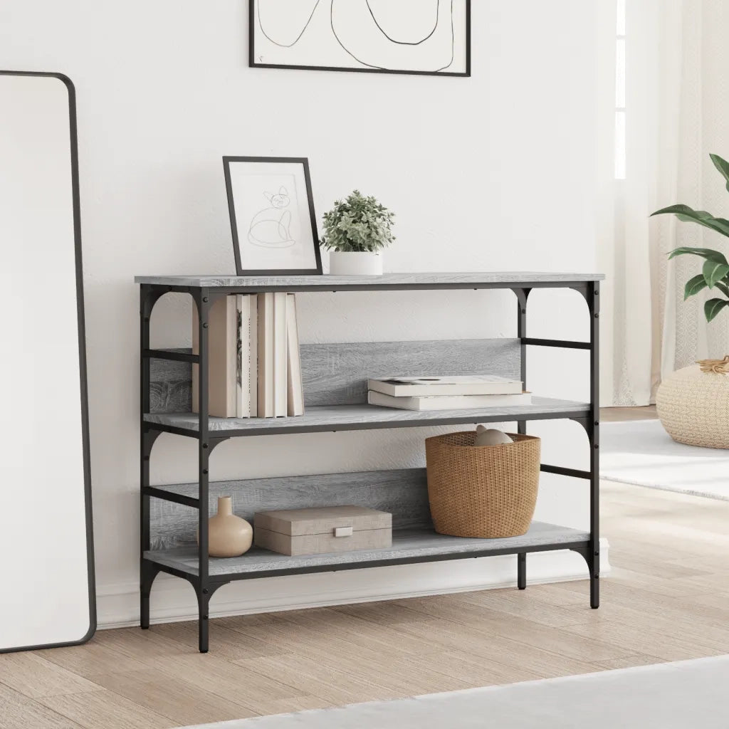 Tavolo Consolle Grigio Sonoma 100x32x75 cm in Legno Multistrato 839061