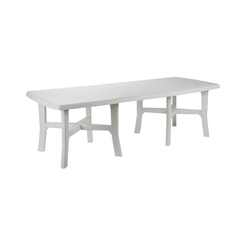 Tavolo da esterno Adonas, Tavolo allungabile da pranzo, Tavolo rettangolare da giardino multiuso, 100% Made in Italy, Cm 160x90h72, Bianco