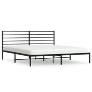 Letto matrimoniale | Letto per adulti | Giroletto con Testiera in Metallo Nero 200x200 cm