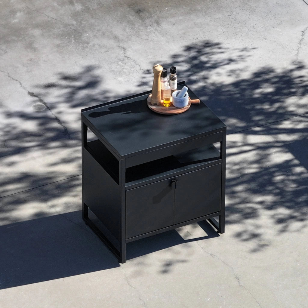 Cucina esterna in acciaio con 2 ante, 80cm, nero