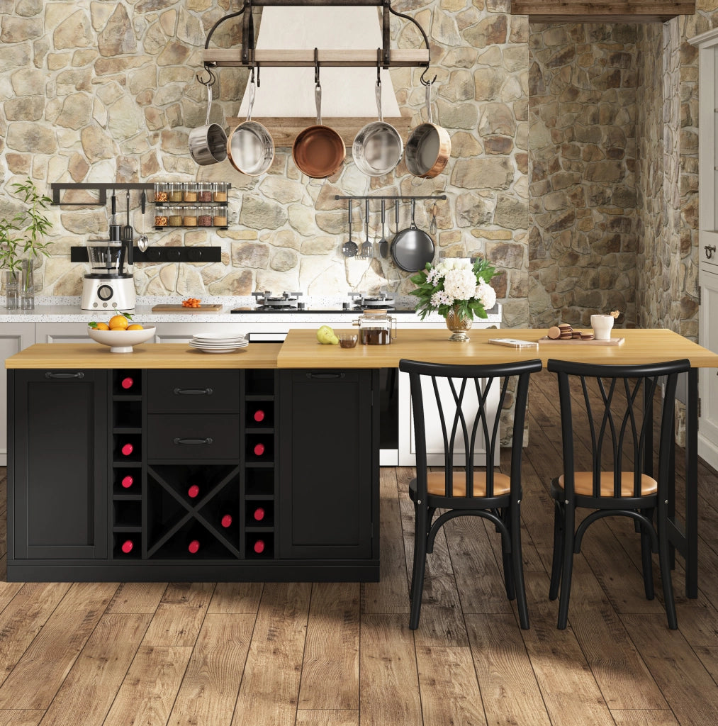 Isola da cucina girevole 120-223 cm con vani contenitore