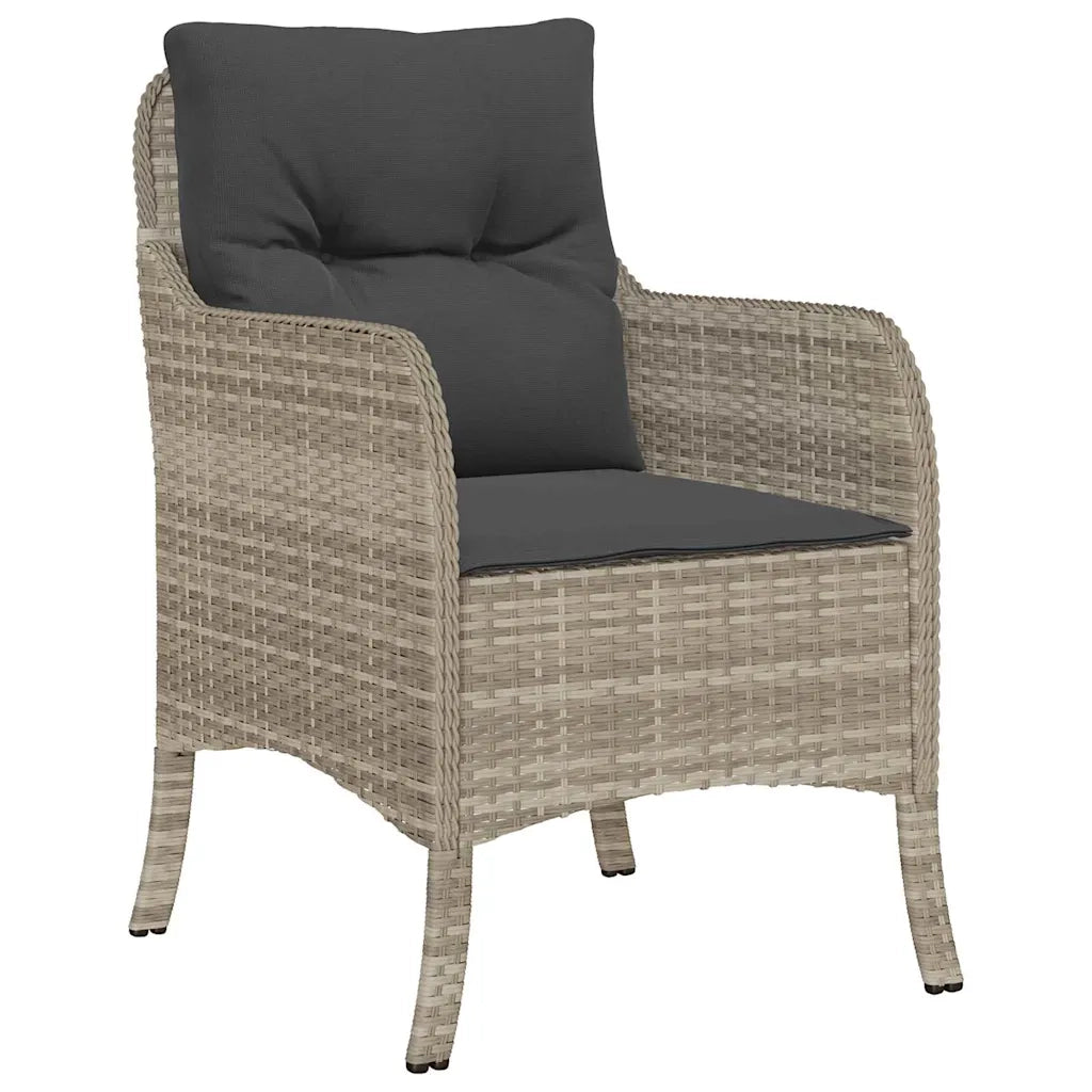 Set da Pranzo per Giardino 7 pcs Grigio chiaro polyrattan 3380187