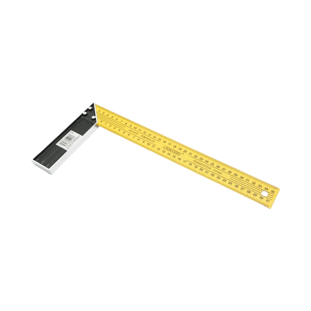 Squadra da carpentiere professionale Crownman, 350 mm/14 pollici, manico in alluminio, righello in acciaio al carbonio.