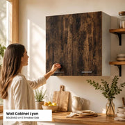 Lyon Wall Cabinet, Smoked Oak, 60x31x60 Cm, Engineered Wood