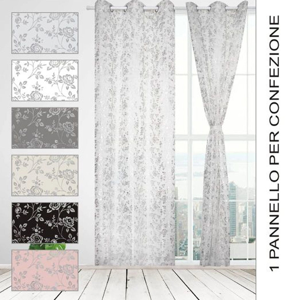 Trade Shop - Tenda Eufrasia Pannello Singolo Con 6 Borchie Porta Finestra Bastone 140x280 Cm -
