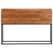 Tavolo Consolle 110x30x75cm in Legno Massello di Acacia e Ferro