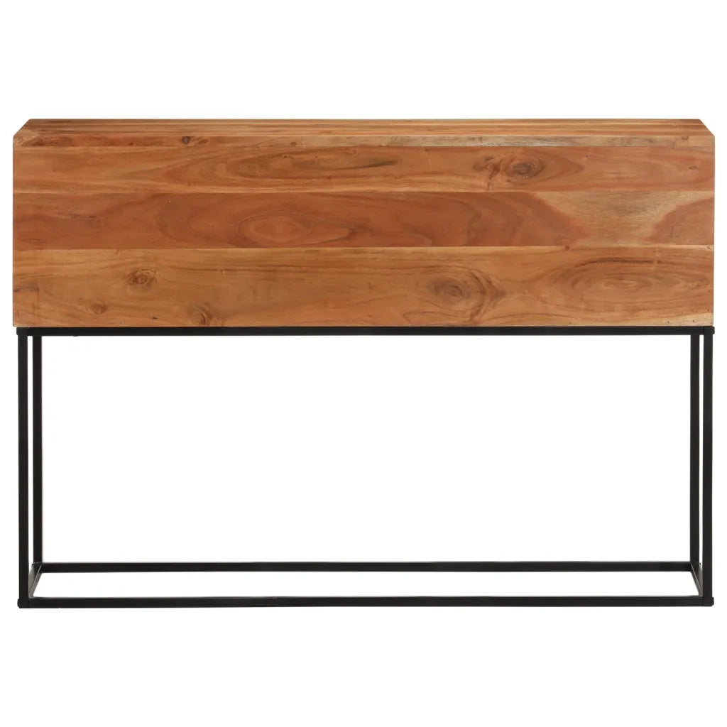 Tavolo Consolle 110x30x75cm in Legno Massello di Acacia e Ferro