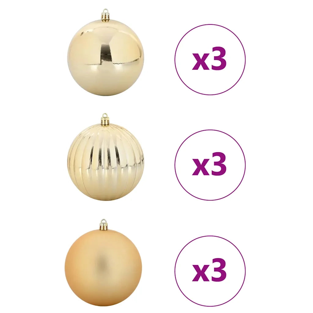 Set di palline di Natale XL 9 pz Oro Plastica CFW3324058