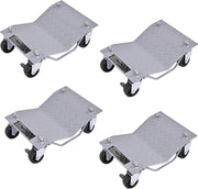 Set di 4 Ruote per Pneumatici, Capacità 2720 kg Totale, Pattini per Pneumatici con Freno, 40,5 x 30 cm Car Dolly, Cuscinetti a Sfera, per Auto, Camion, Trattori, Motocicli Riparazione Spostare