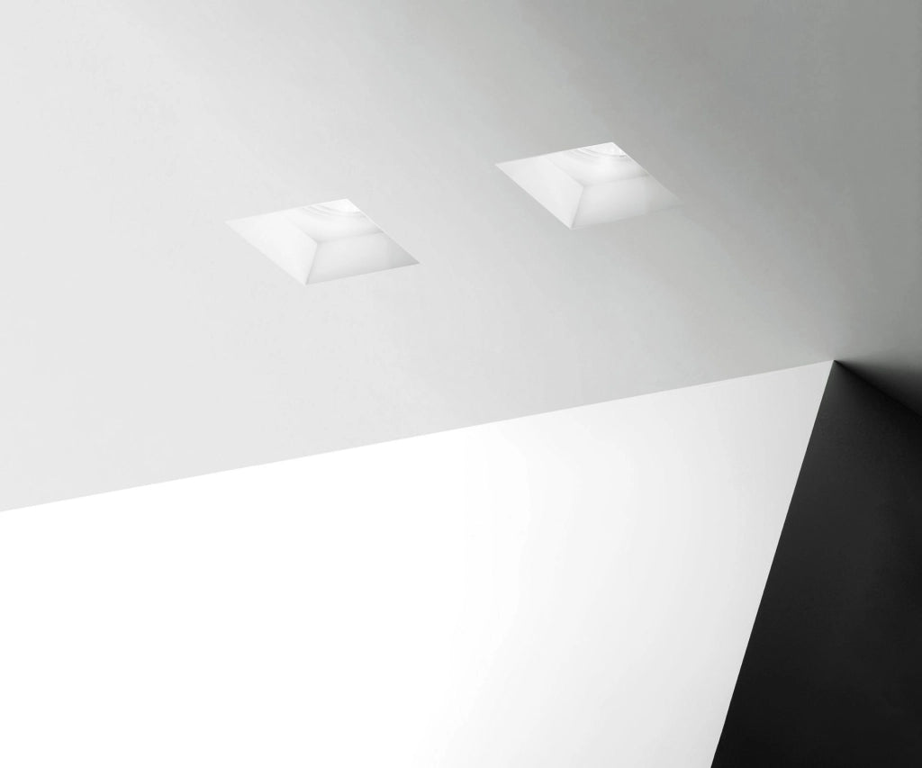 Faretto ATTICA Incasso 1 Luce in gesso bianco attacco GU10 12x12cm