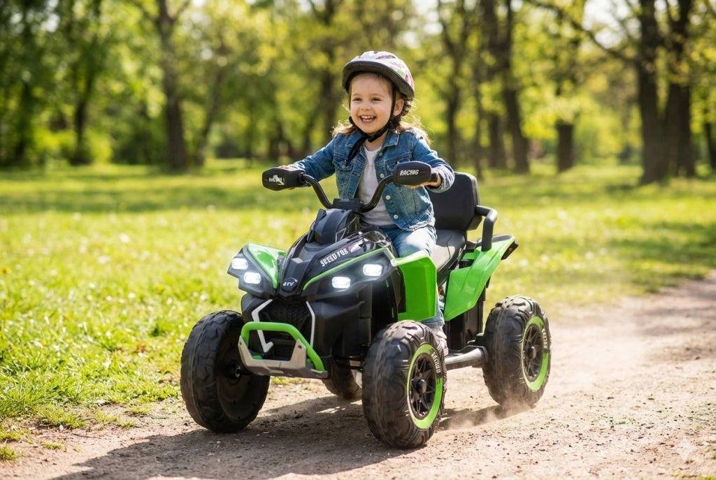 Quad Elettrico per Bambini ATV Safari Gold 24V fino a 60 kg con Telecomando Verde
