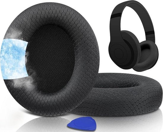 Orecchini raffreddanti sostitutivi per cuffie in cuffie per auricolare con tessuto a rete respirante e schiuma ad alta densità