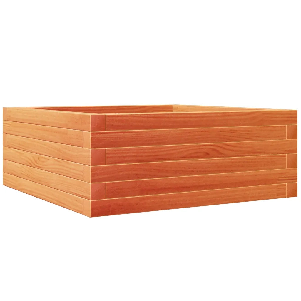 Fioriera Giardino-Vaso da Esterno-Contenitore per Piante Marrone Cera 60x60x23 cm Legno Massello Pino