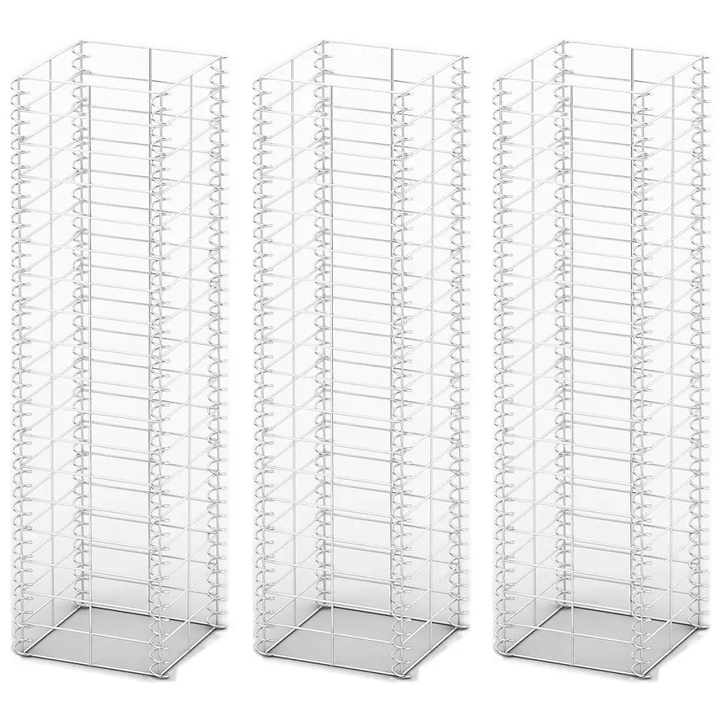 Set Gabbione 3 pz in Filo Zincato 25 x 25 x 100 cm 141045