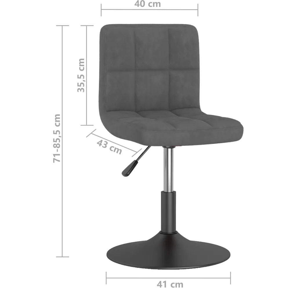 Sedie da Pranzo Girevoli 6 pz Grigio Scuro in Velluto 3087493
