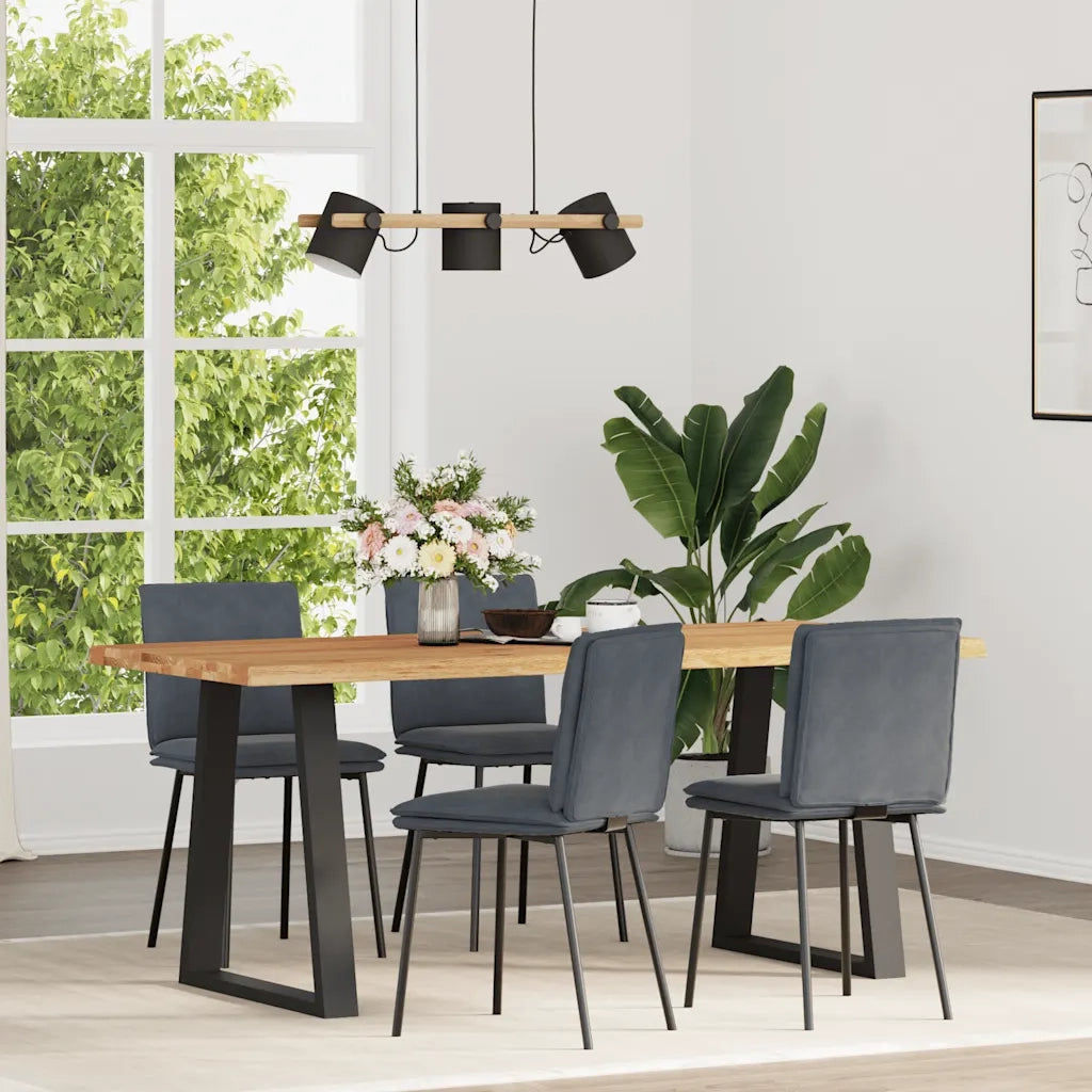Sedie da Pranzo 4 pz | Sedie da cucina Grigio Scuro in Velluto