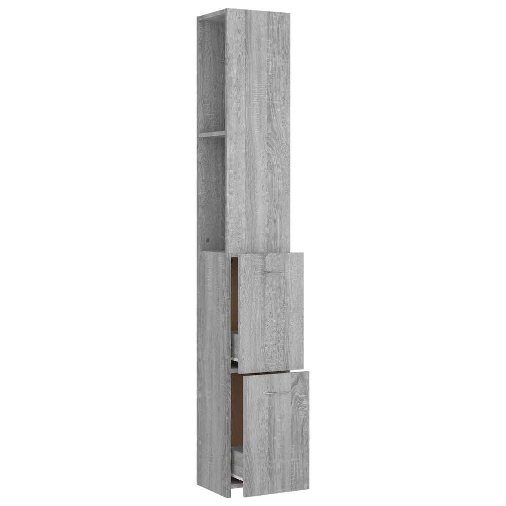 Armadietto Bagno | Armadio da bagno Grigio Sonoma 25x26,5x170 cm Legno Multistrato