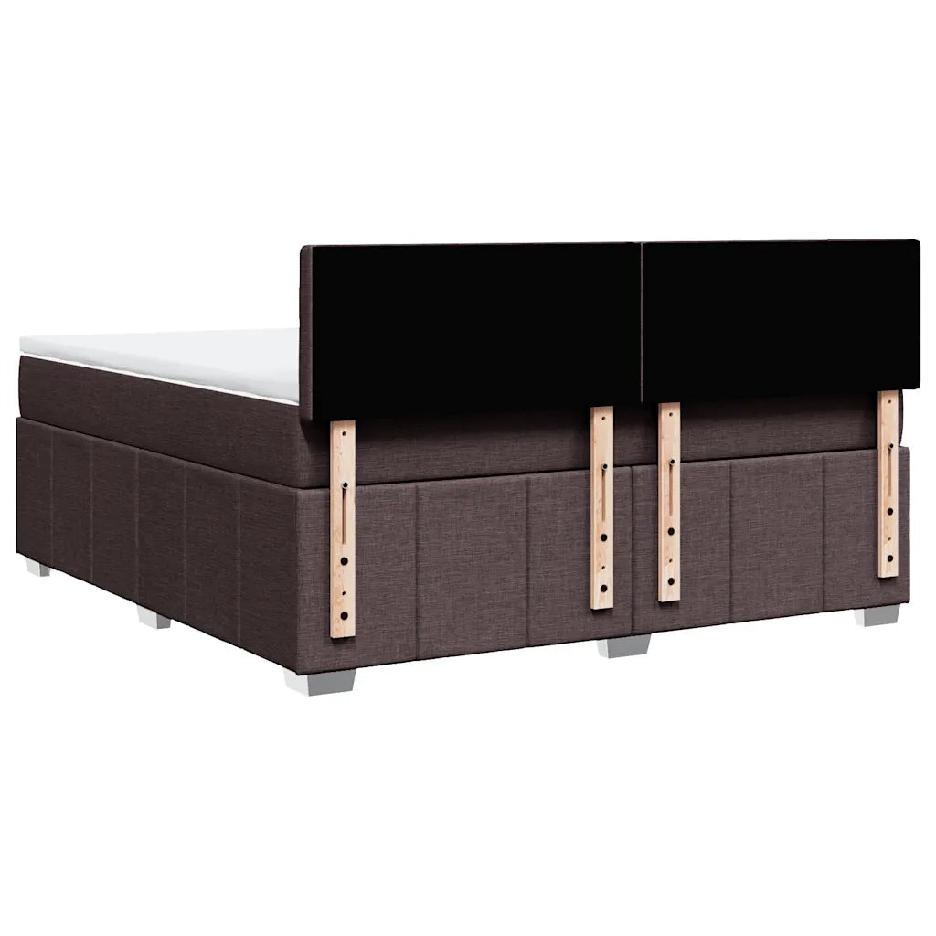 vidaXL Giroletto a Molle con Materasso Marrone Scuro 180x200cm Tessuto