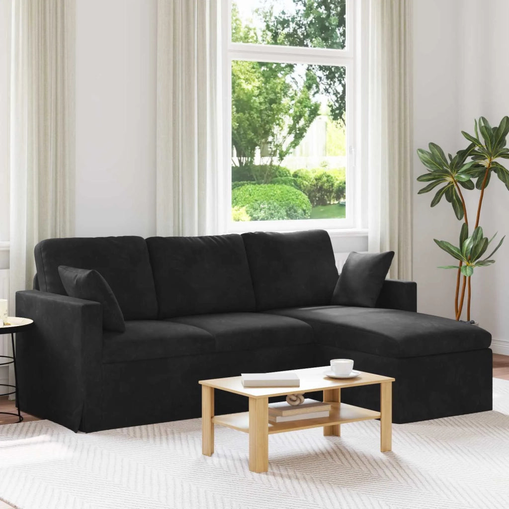 Divano Nero 198 x 134 x 80 cm Velluto