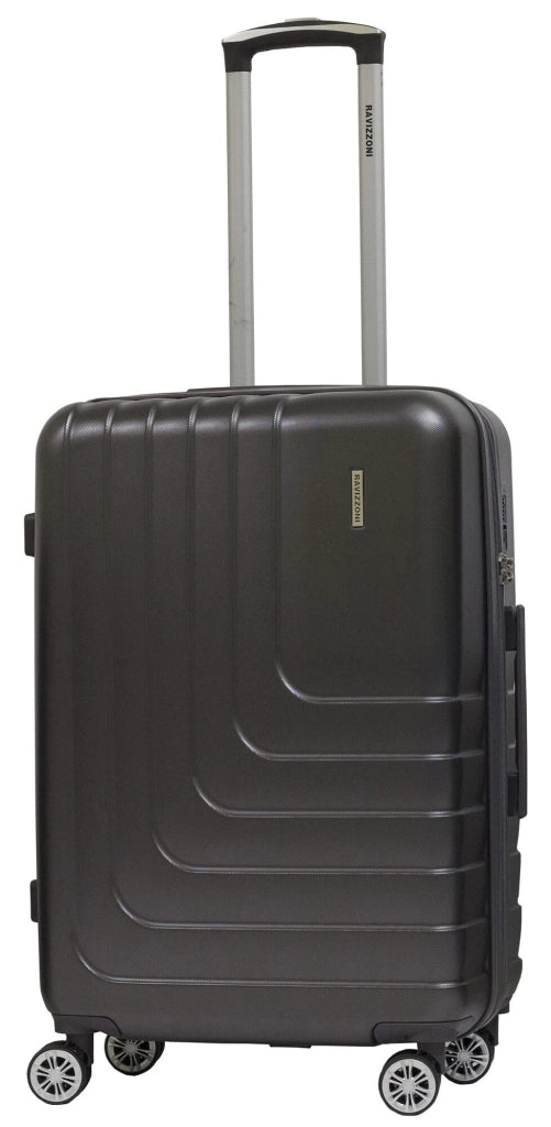 Trolley Valigia Media Rigida in ABS 4 Ruote TSA Ravizzoni Titanio Grigio