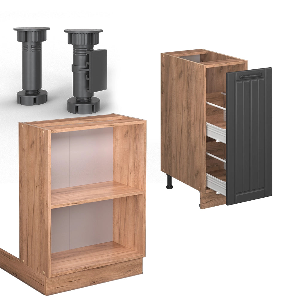 Vicco isola cucina Grigio scuro 90 cm con cassetto, senza piano di lavoro