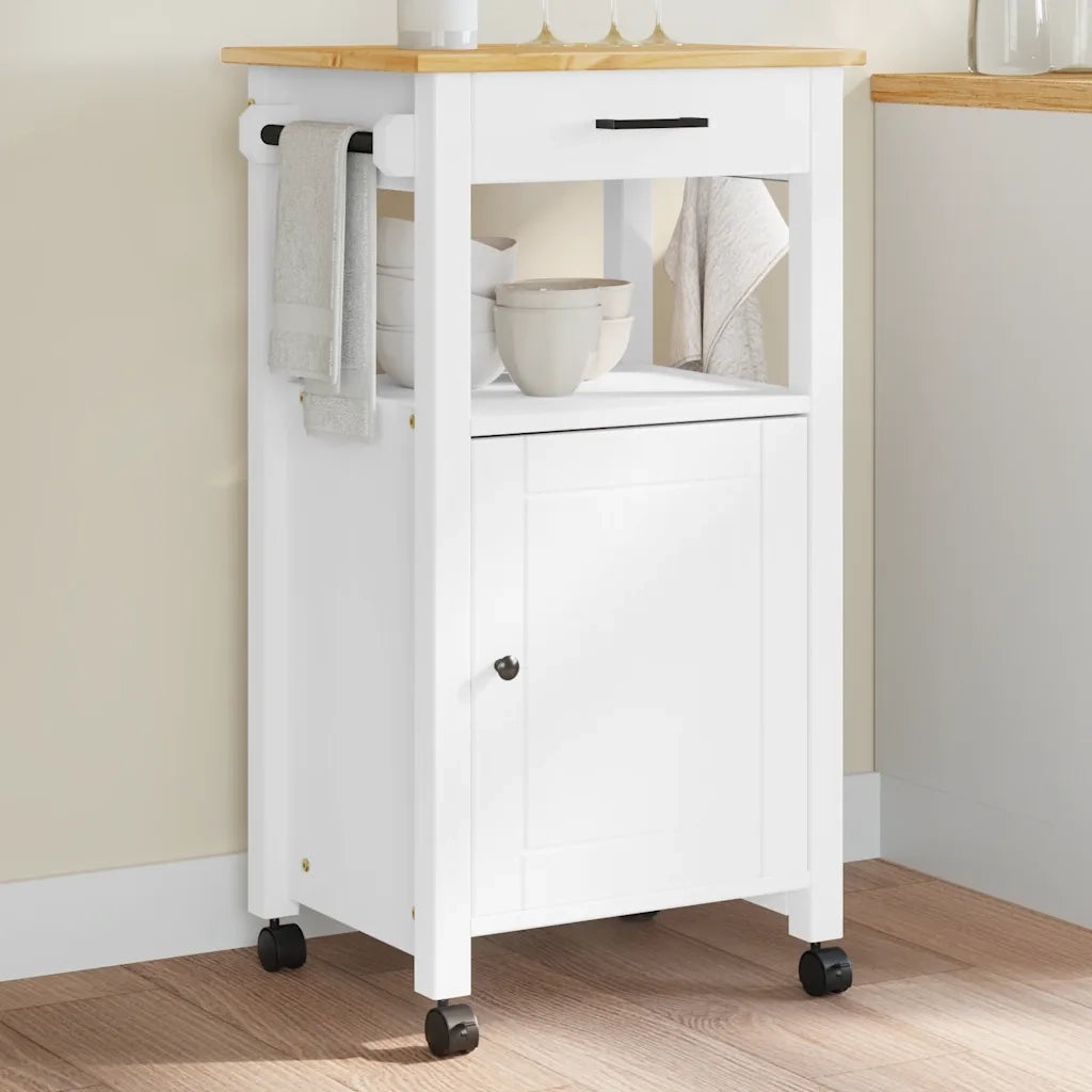 Carrello da Cucina MONZA 48x40x90 cm in Legno Massello di Pinocod mxl 134645