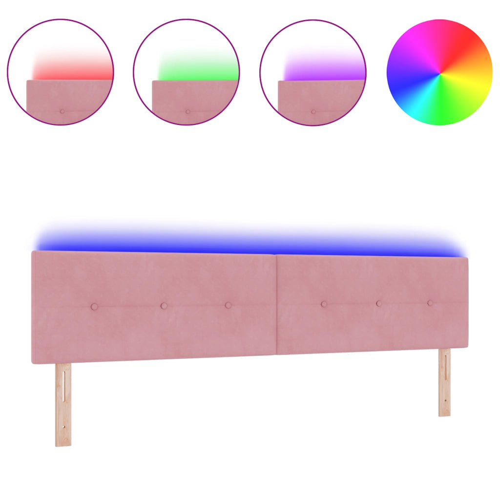 Testata LED Rosa Fattura A Bottoni 100 cm Velluto