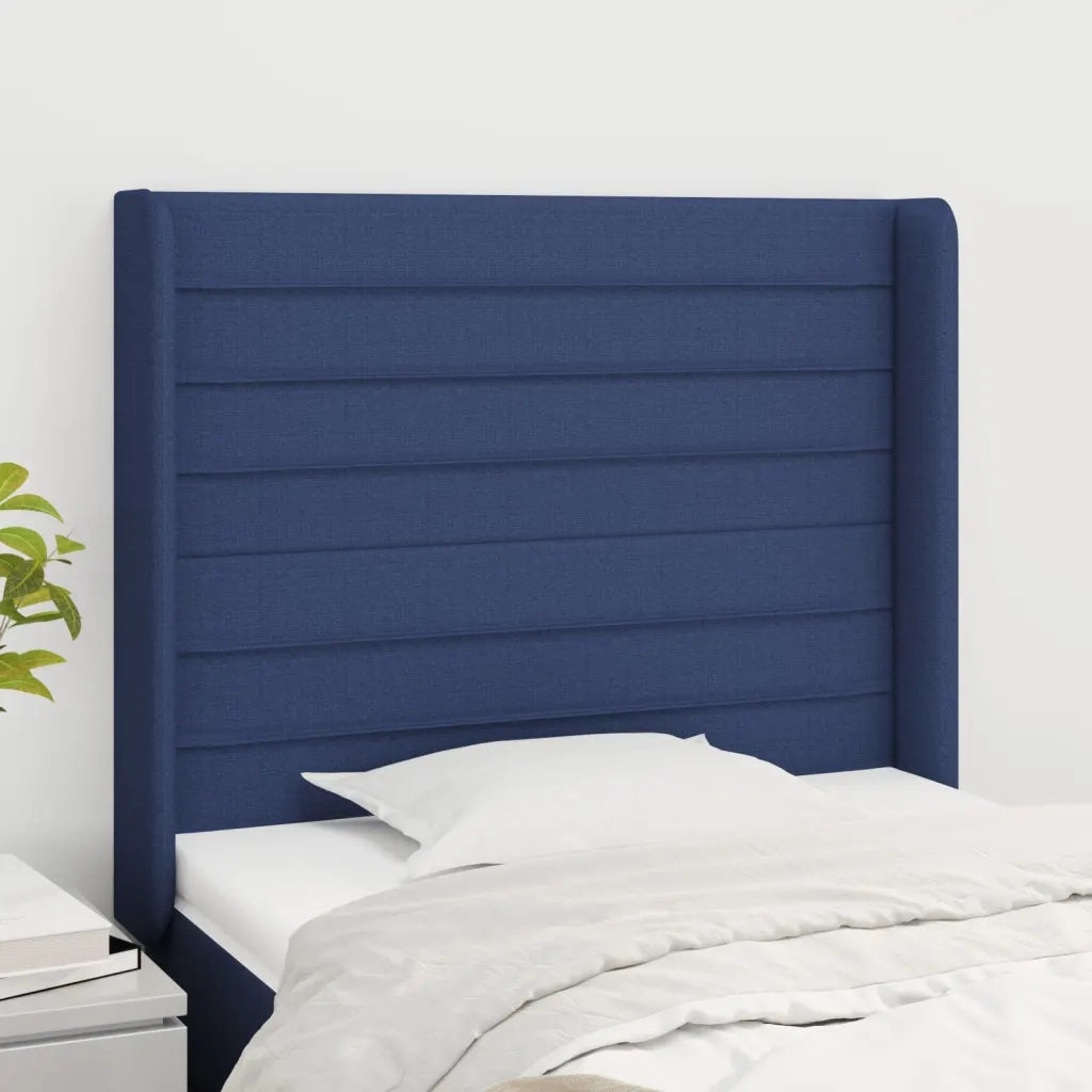 Testiera ad Orecchio Blu 83x16x118/128 cm in Tessuto 3119700
