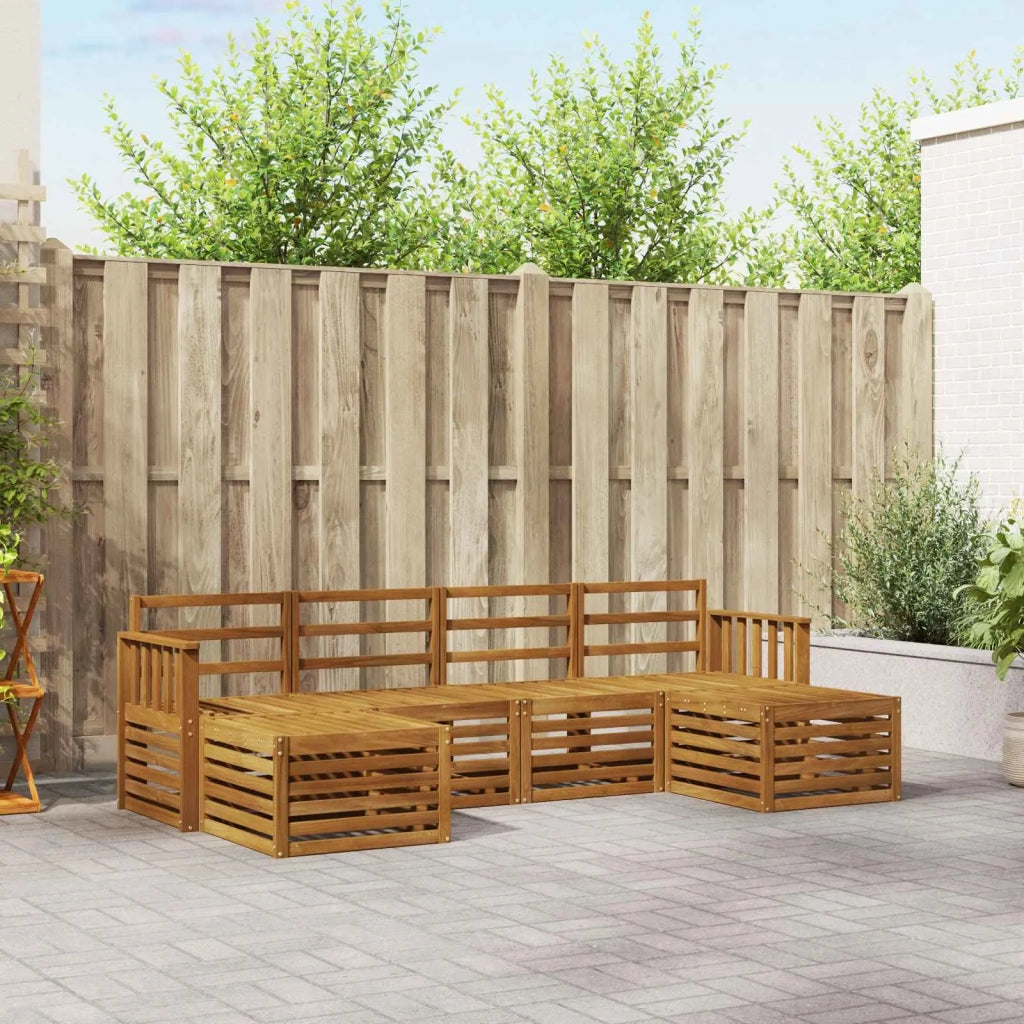 Set divani 6 pcs Naturale Legno di Acacia Massello