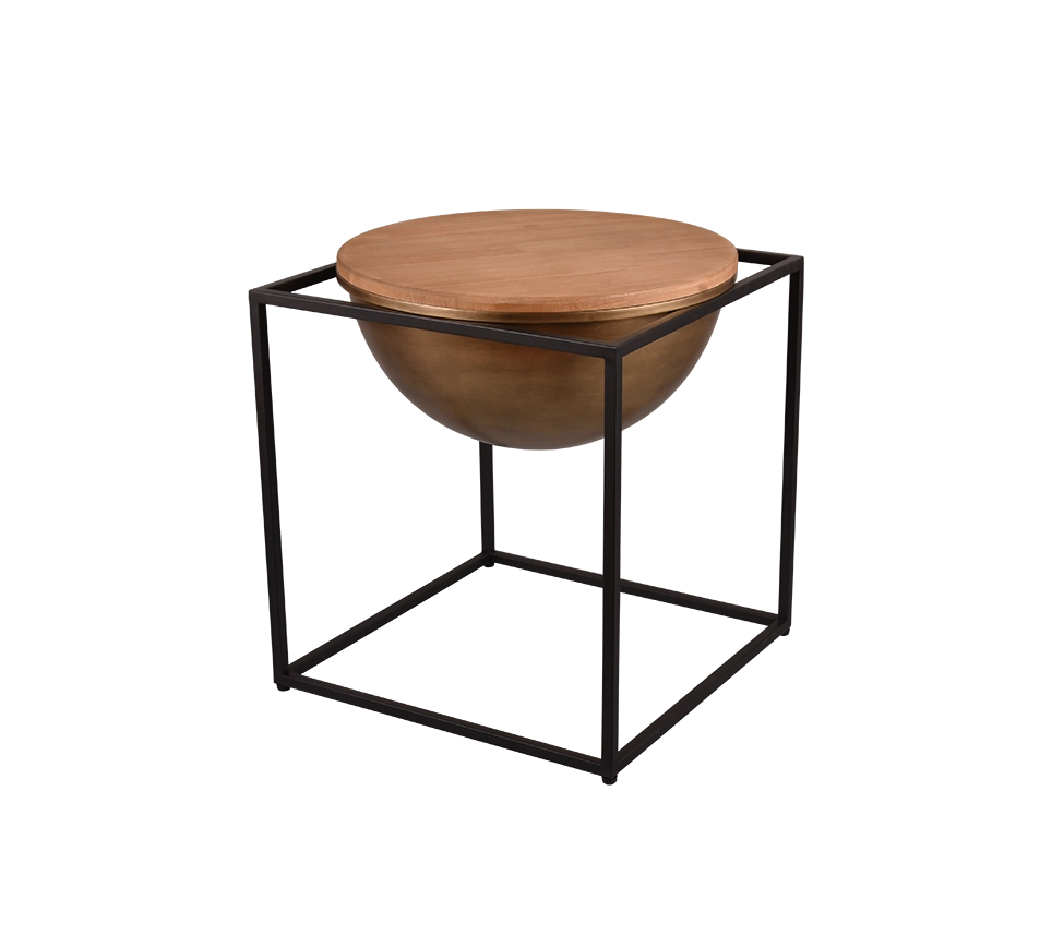 CELLI TAVOLINO METALLO E LEGNO 53X55,5CM COLORE NERO