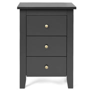Set di 2 comodini 46 x 37 x 65 cm con 3 cassetti multifunzione e moderna finitura in MDF nero 20_0012530