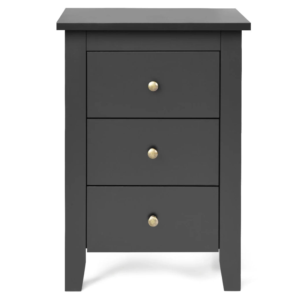 Set di 2 comodini 46 x 37 x 65 cm con 3 cassetti multifunzione e moderna finitura in MDF nero 20_0012530