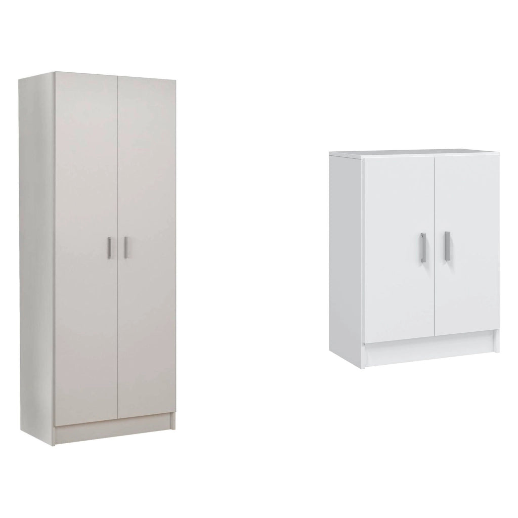 Set Ripostiglio Ornago, set Mobili per Lavanderia 4 Ripiani, Bianco