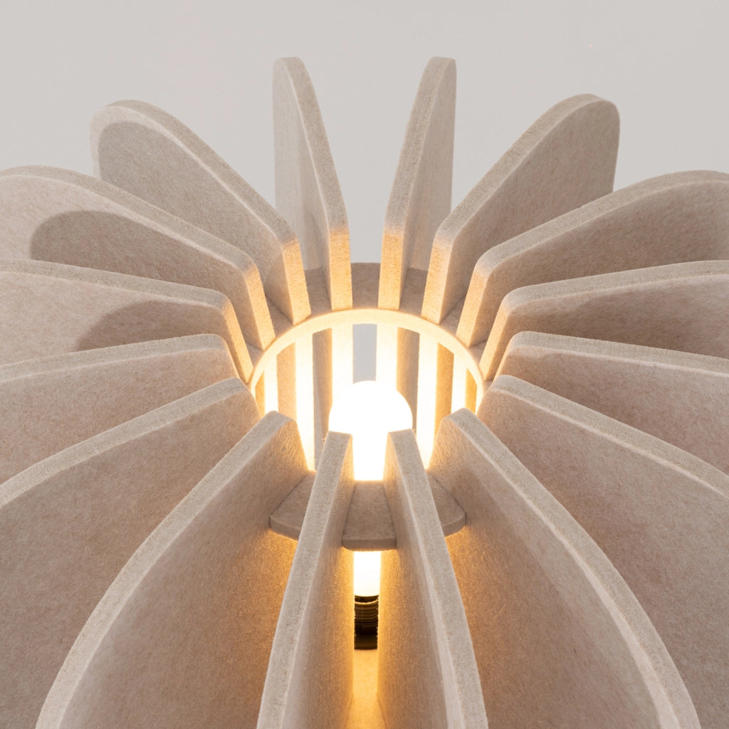 Lampada da terra treppiede in feltro beige E27 BARDEO