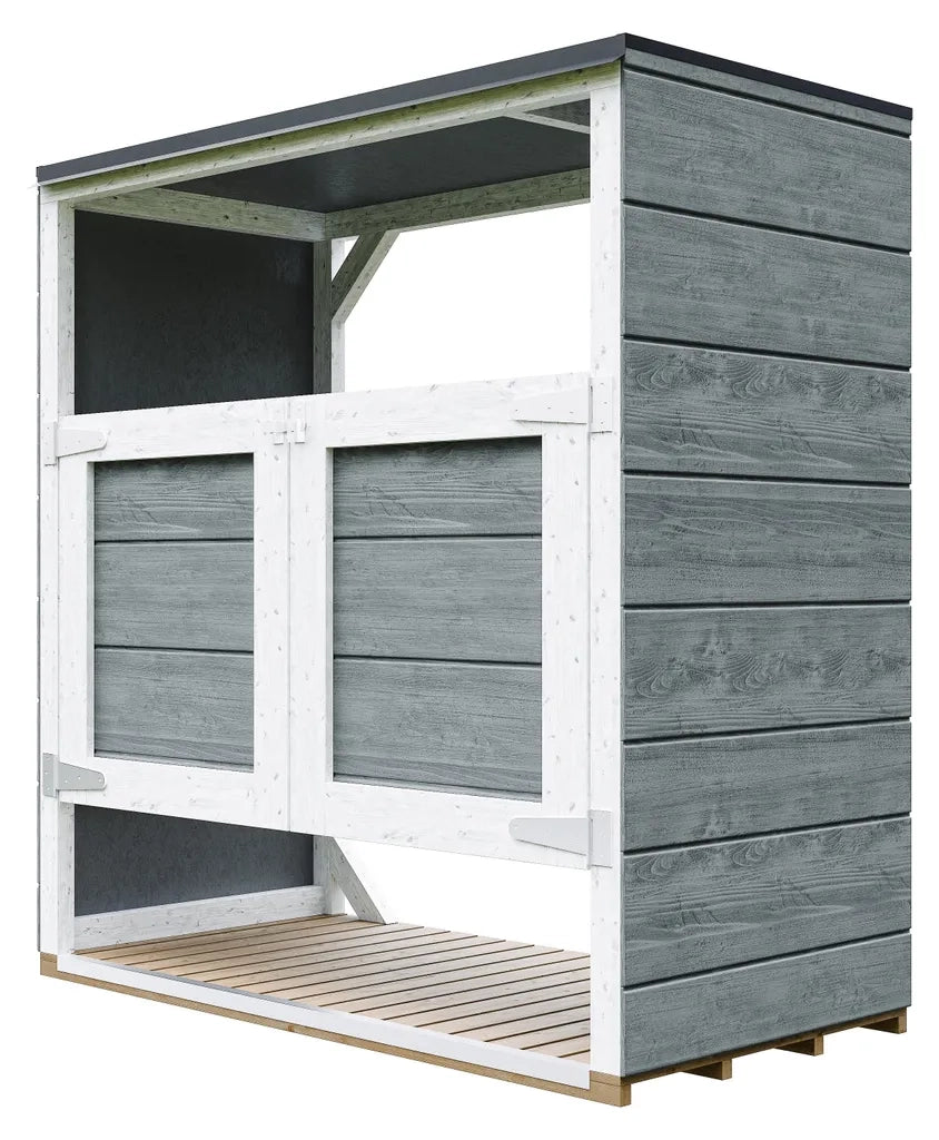 Ricovero per bidoni da giardino 2x240L TIMBELA M980A-CAVERN STEEL