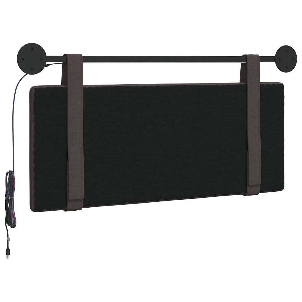 Testiera sospesa Con luce LED Marrone Scuro Tessuto 3423881